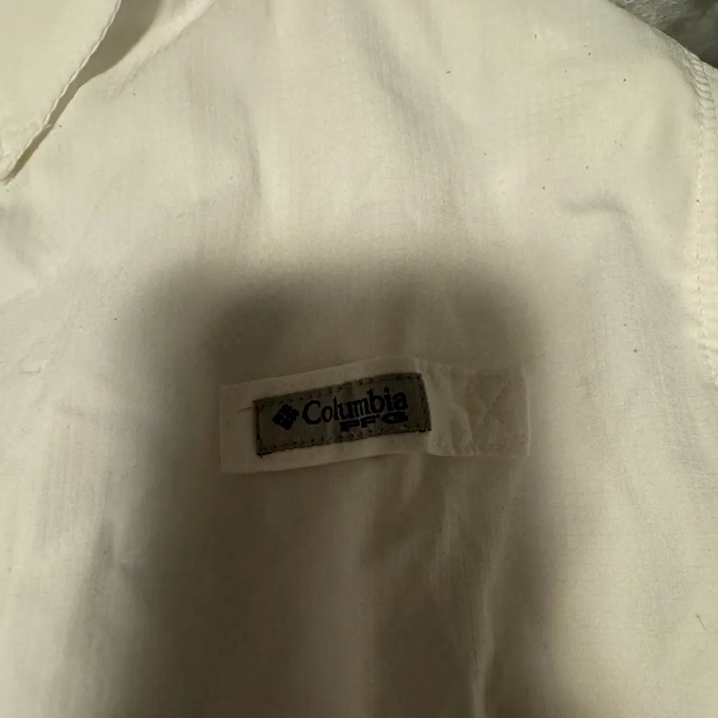 Columbia Women's White PFG Button-Down Shirt - Image 3