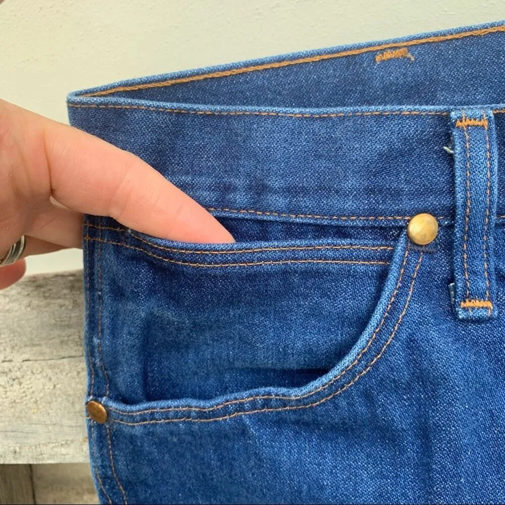 Vintage 70s Wrangler 912 No Fault Jeans high rise  36x34 - Image 9