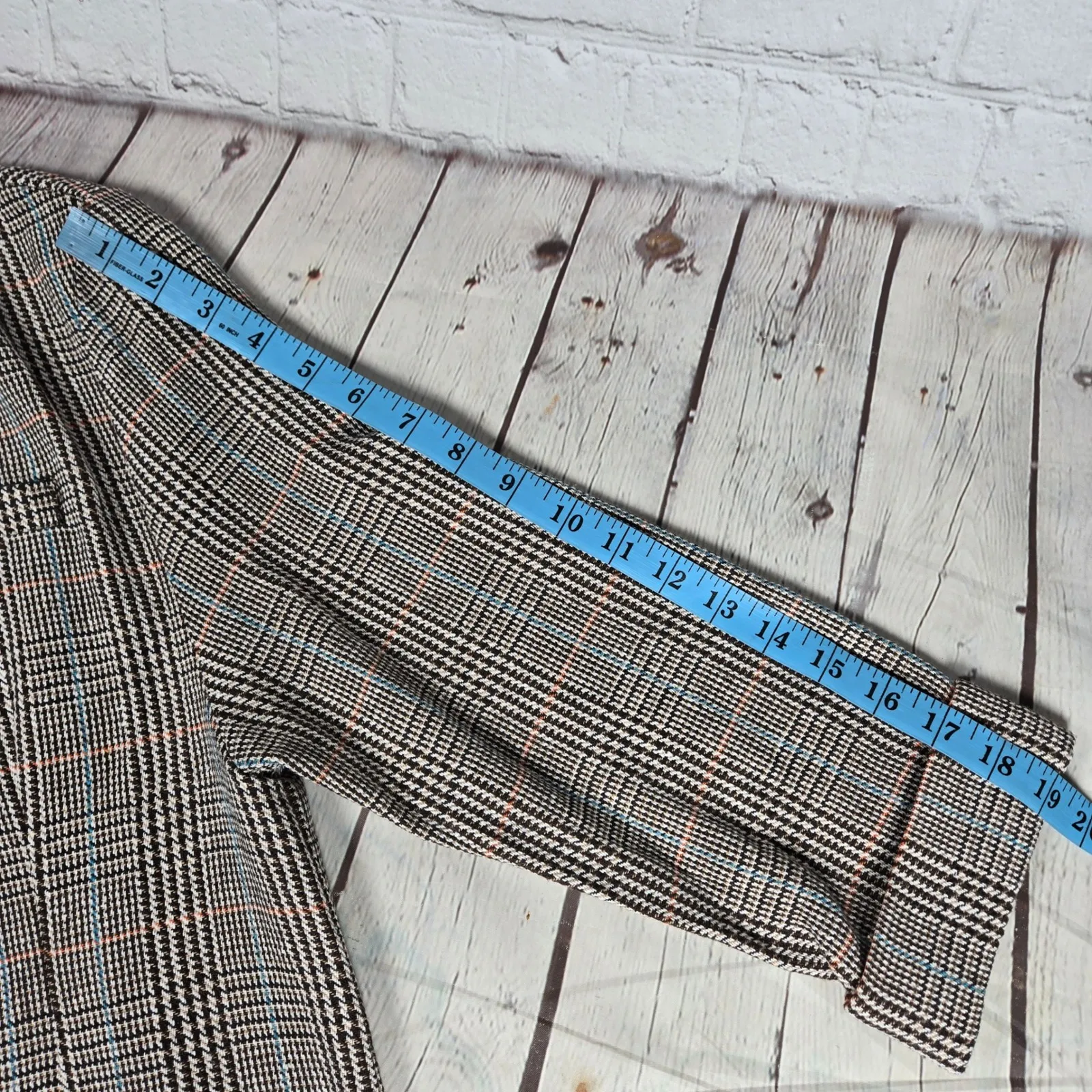 Miou Muse Plaid Blazer Women's Size‎ M Double Breasted Longline Oversized Jacket Brown Size M - Image 8