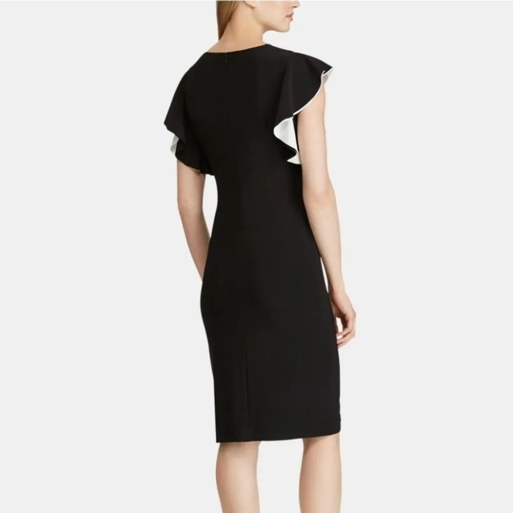 RALPH LAUREN Womens Black Crew Neck Below The Knee
Wear To Work Sheath Dress - Image 2