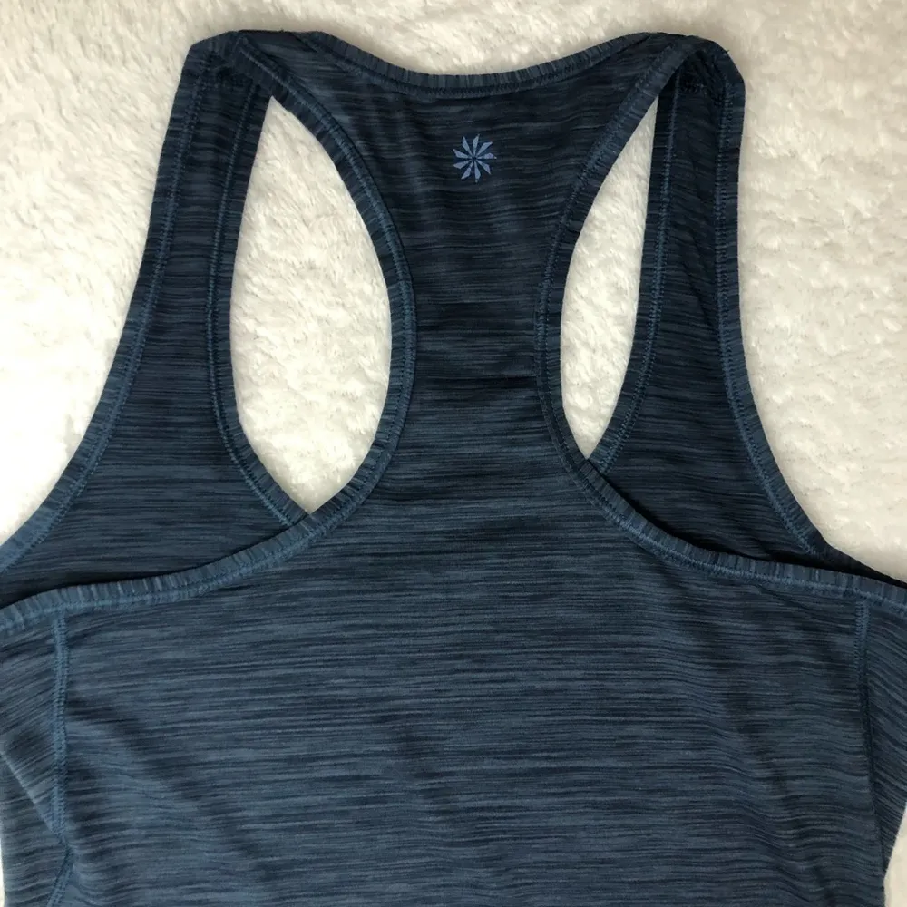 Athleta Blue Shadow Stripe Racerback Activewear Tank Top Size Extra Small - Image 10