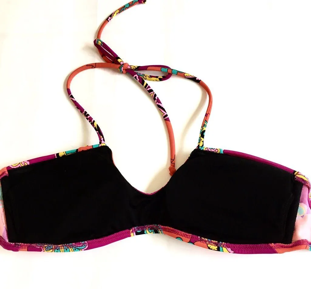 Vintage Y2K Victoria's Secret Embellished Beaded Paisley Pink Orange Boho Bikini - Image 4