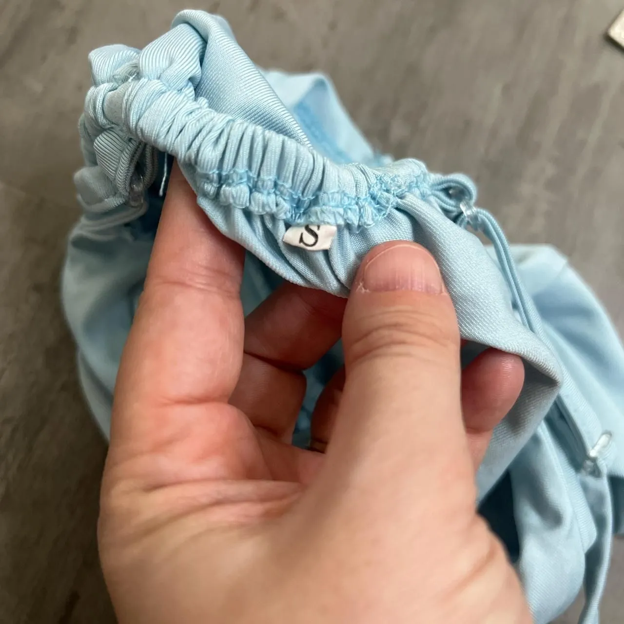 Knot Front Cropped Tank Top Blue Size Small - Image 3