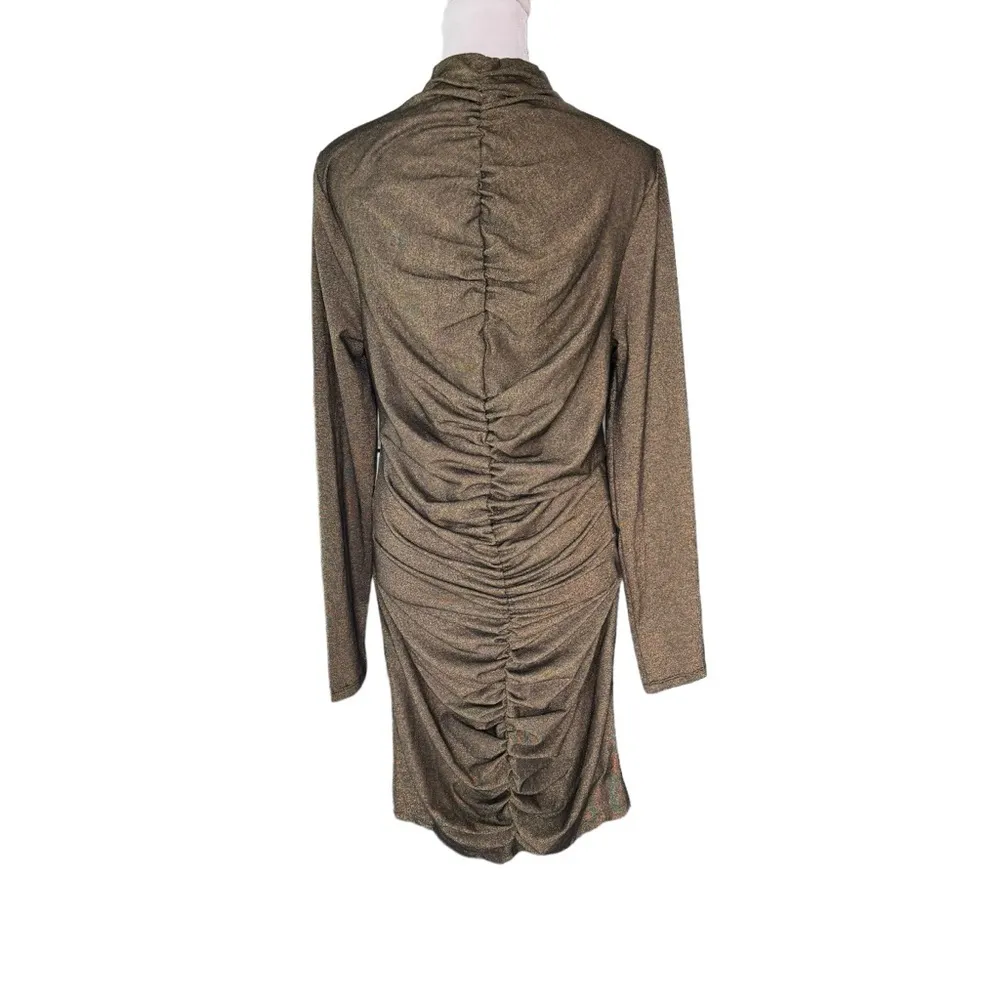 Veronica Beard - NWT Elsie Metallic Ruched Long Sleeve Mini Dress Sz M - Image 6