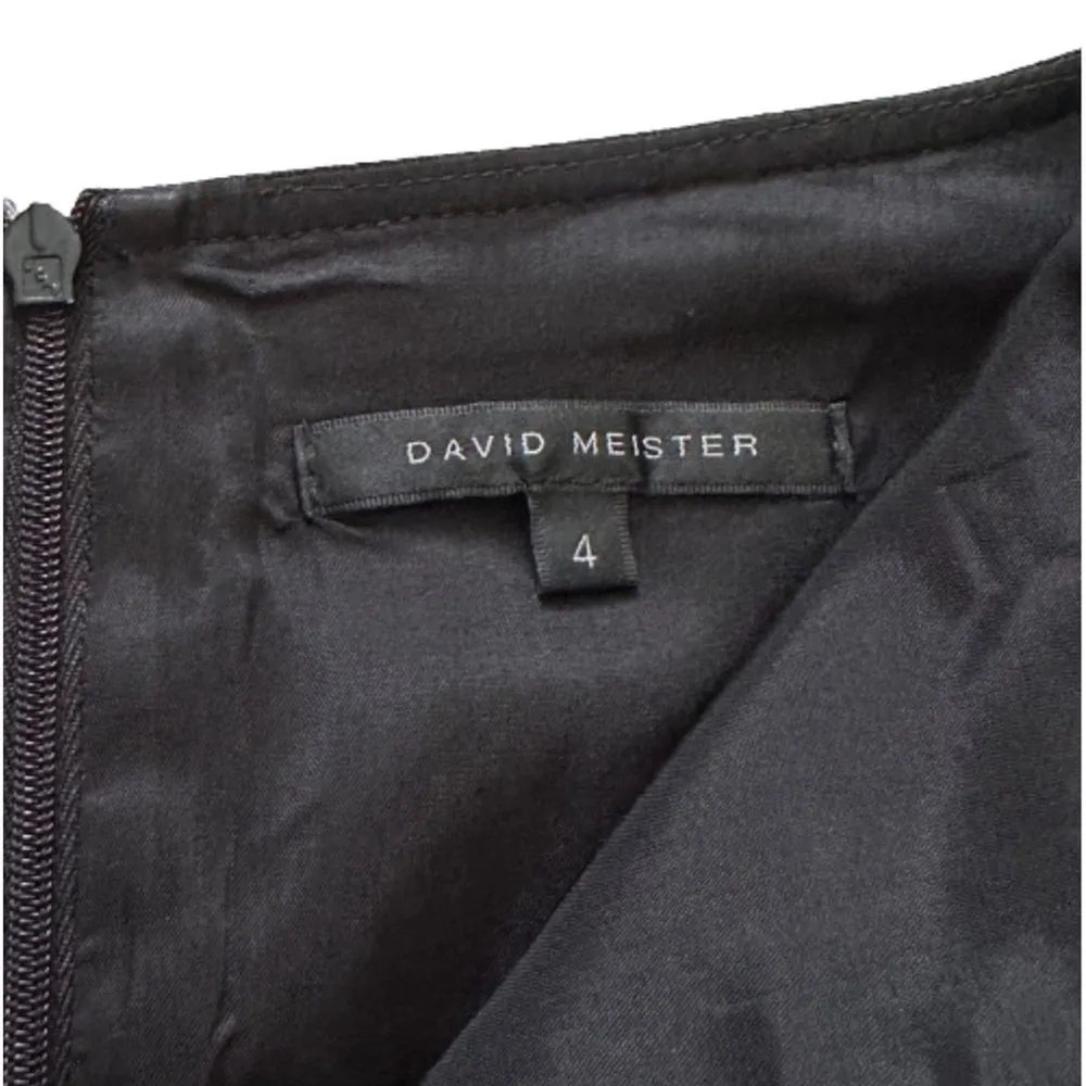 David Meister Dress Black Sleeveless Bow Waist Sheath Cocktail Dress Size 4 - Image 2