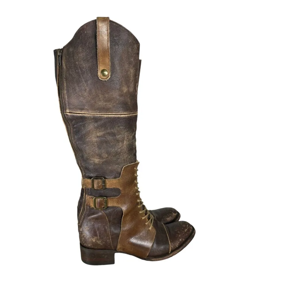 Freebird by Steven Sadle Distressed Riding Boots Equestrian Brown Leather 7 - Image 2