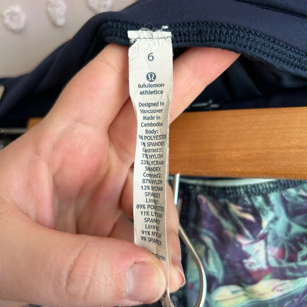 Lululemon Run Speed Short Vented Iridescent Deep Navy Sz 6 - Image 4