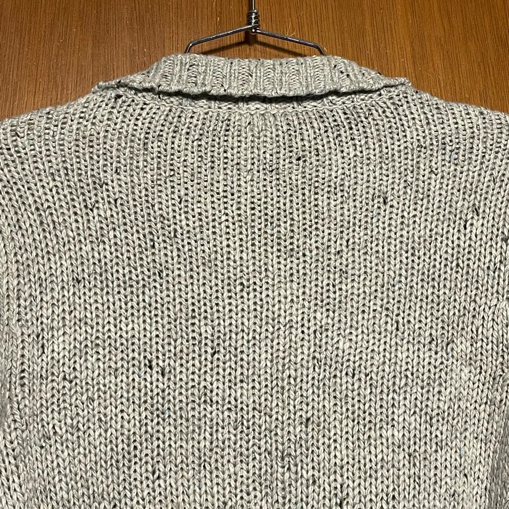 Cabi #3006 Gray Square Stitch Snap Front Thick Knit Cardigan Sweater Size XS - Image 6