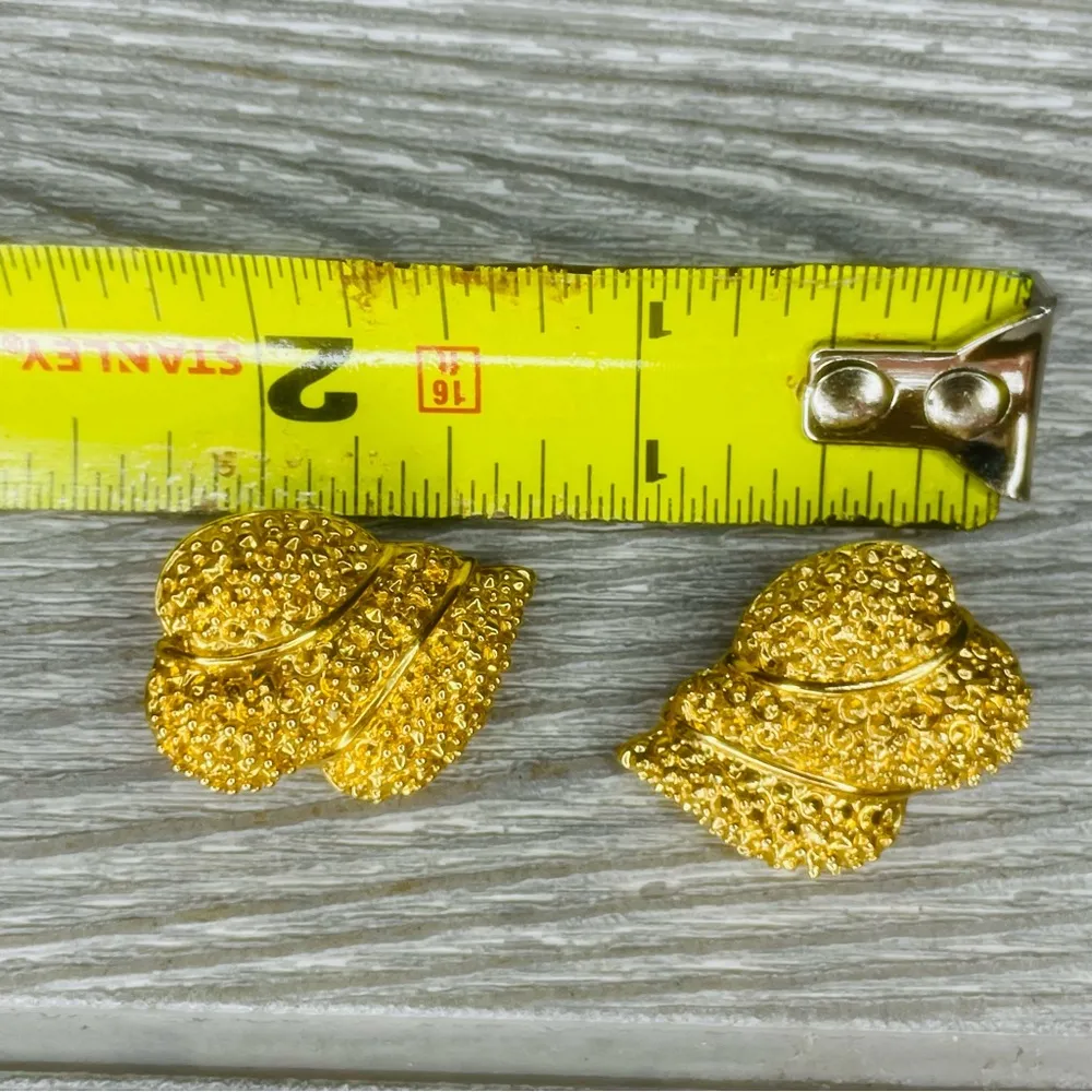 Vintage Gold tone St. John Classic Clip-On Earrings accessories retro - Image 7