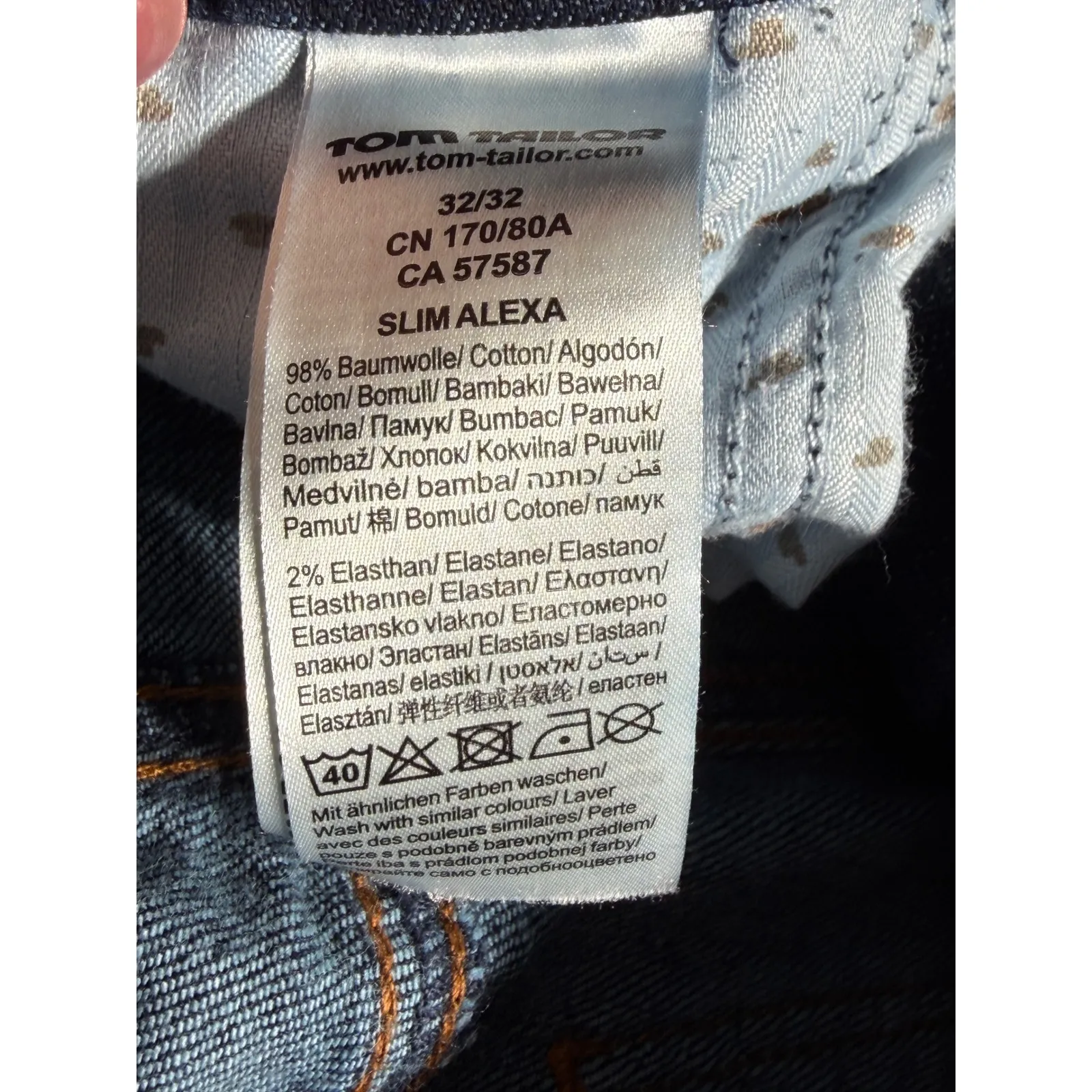 TOM TAILOR Alexa Slim Fit Dark Wash Denim Jeans Women Size 32 Blue - Image 4