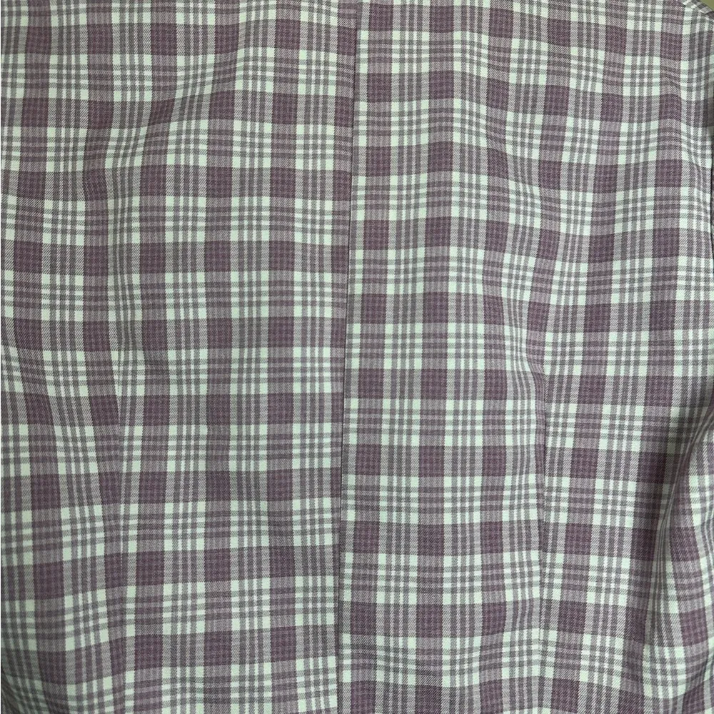 Y2K Preppy Purple Plaid Collared Button Shirt Grunge Streetwear Crop Top Small - Image 6