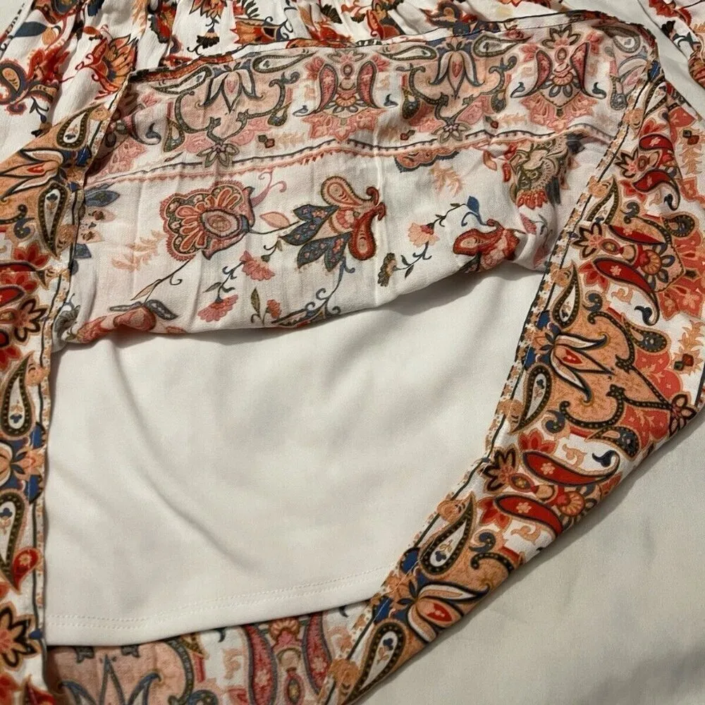 Xhilaration Dress Womens Sz XS Floral Lace Long Bell Sleeve Western Boho - Image 9