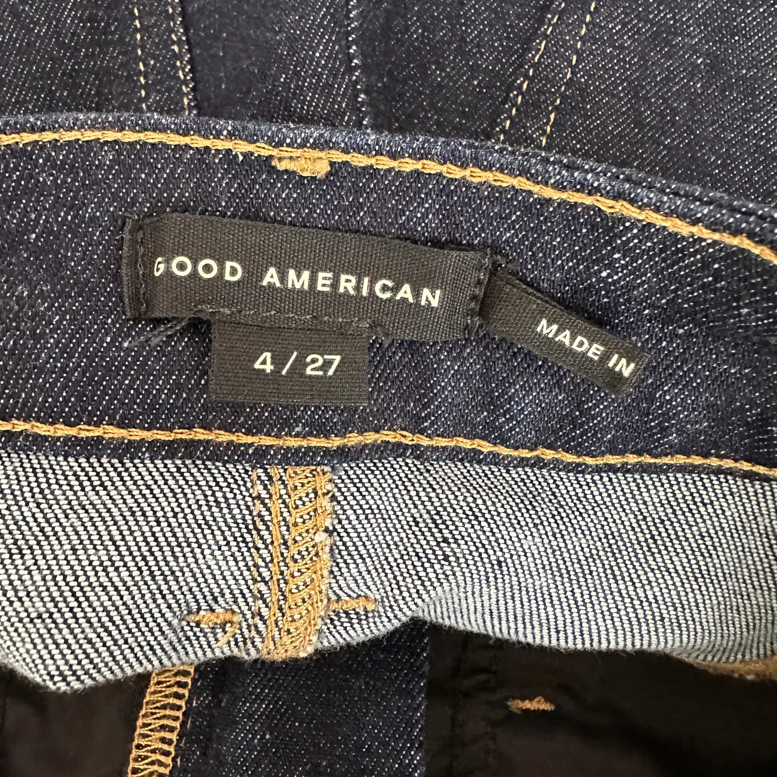 Good American Front Slit Stretch Denim Midi Skirt Indigo Blue Size 4/27 NWT - Image 7