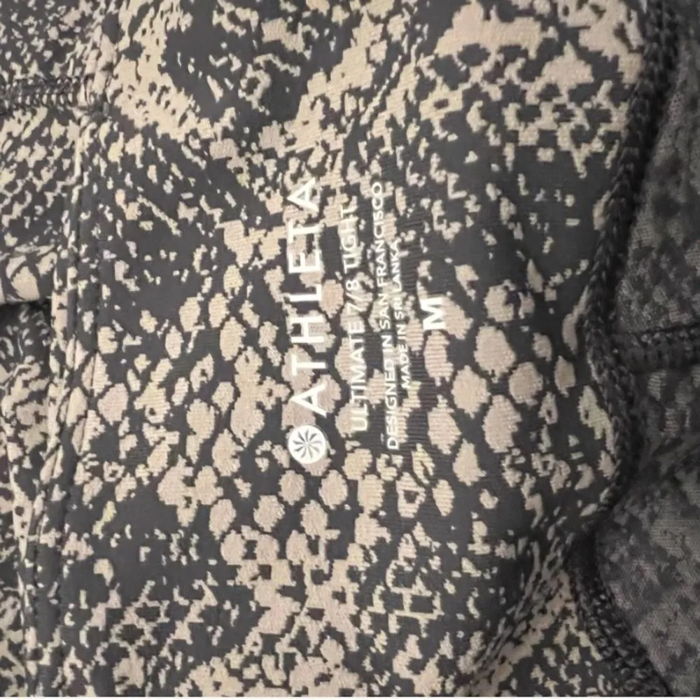 ATHLETA Python Brown Snake Print Brown Ultimate 7/8 Tights Leggings Medium‎ - Image 5