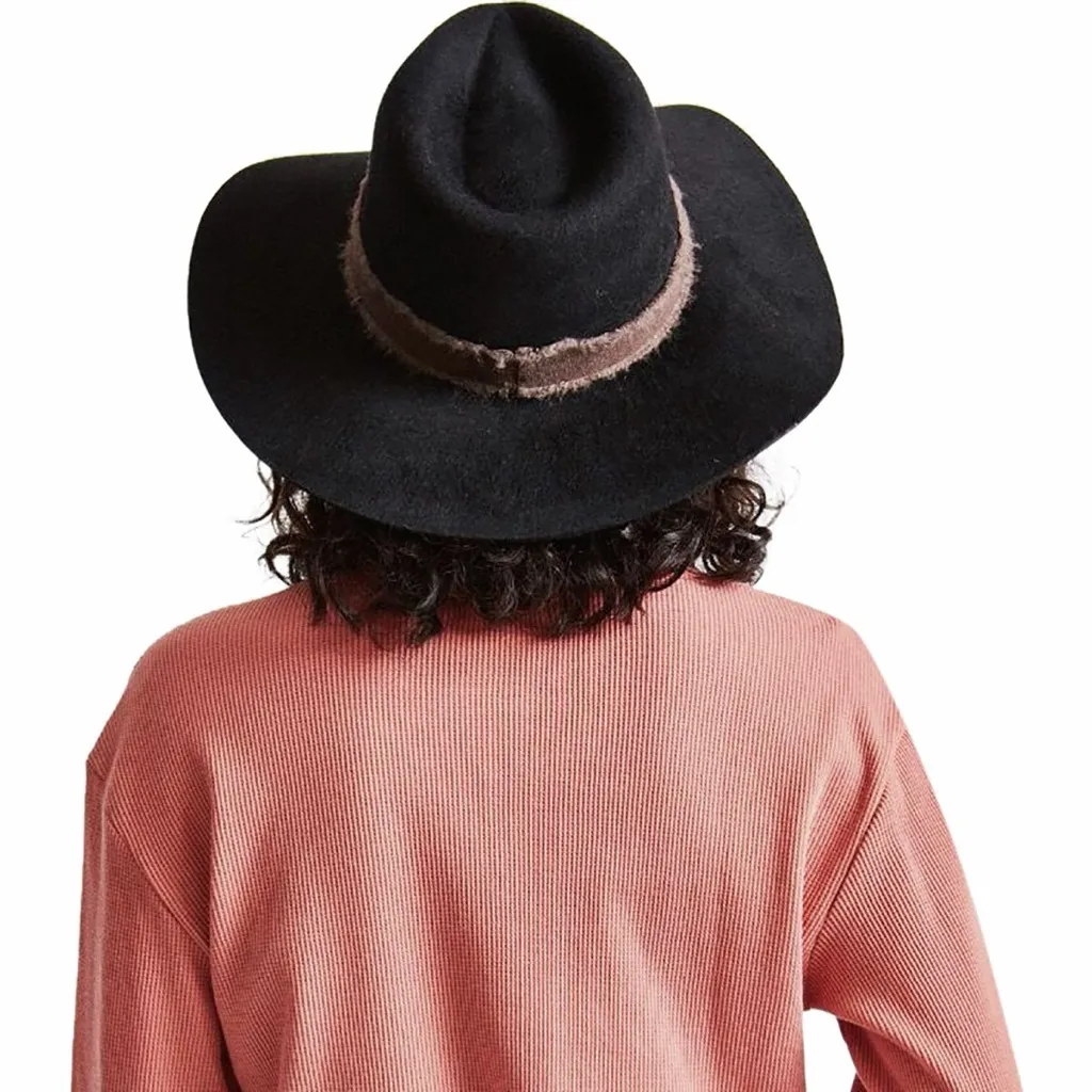 Brixton Black Wide Brim Fedora Hat - Image 2