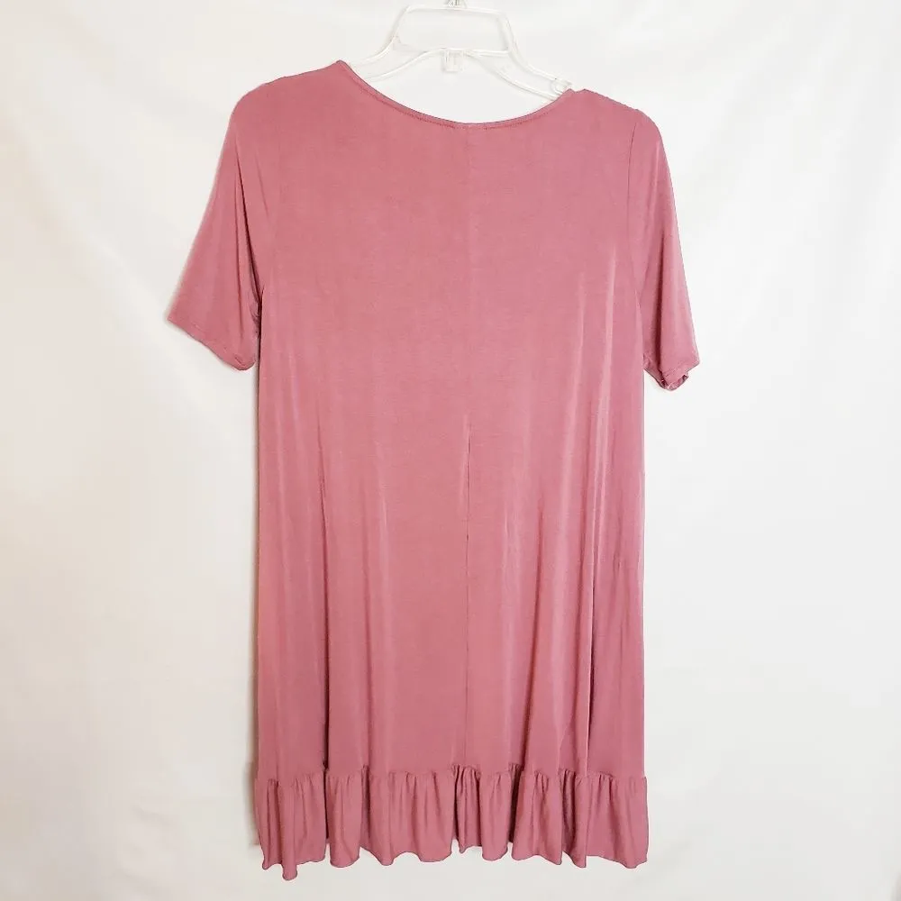 Agnes & Dora Womens Dress Size Small Swing Rose Rayon Tunic High-low ruffle - Image 2