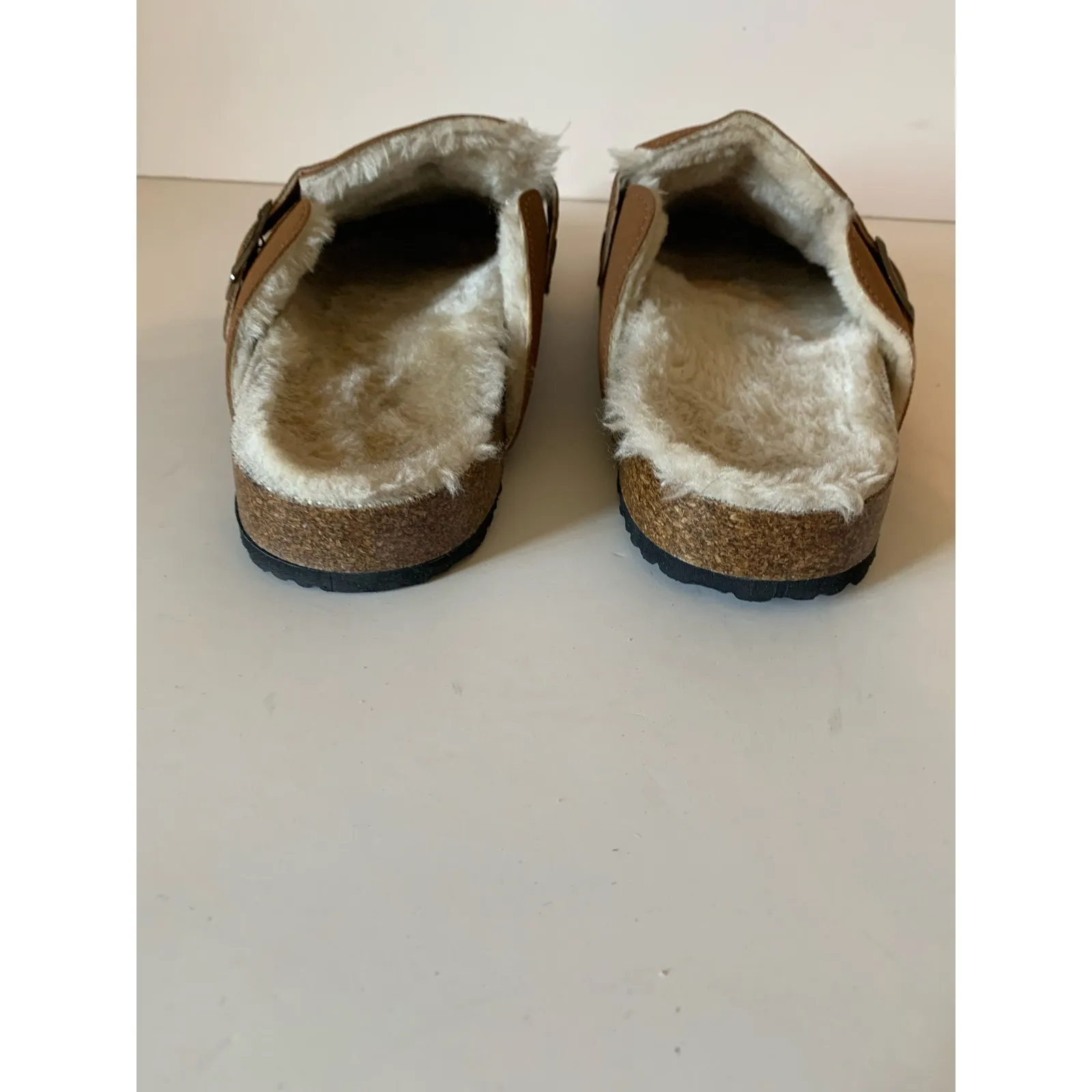 Boston style clogs, lined faux shearling Brown Size 8 - Image 3