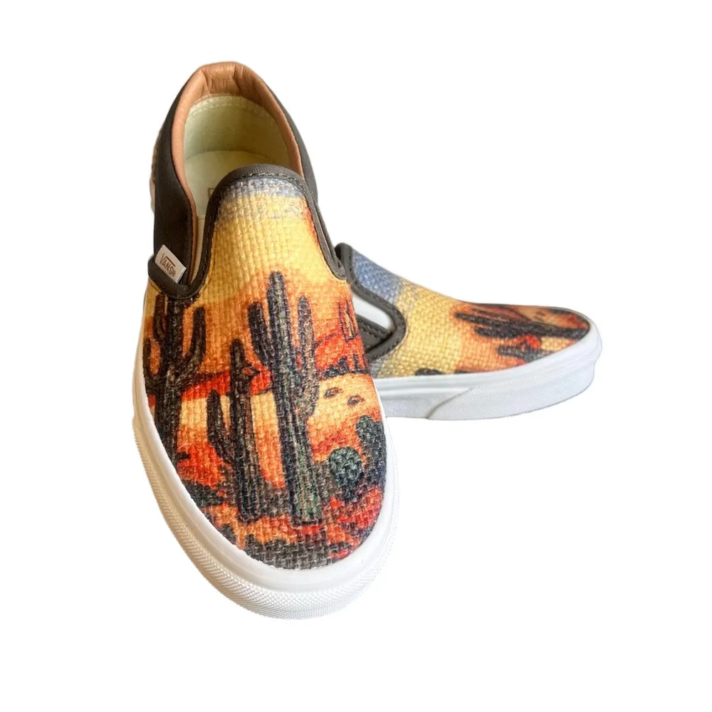 VANS NEW Unisex Classic Slip On Cactus Tapestry Shoe Size 5.5 or 4 #B1916 - Image 7