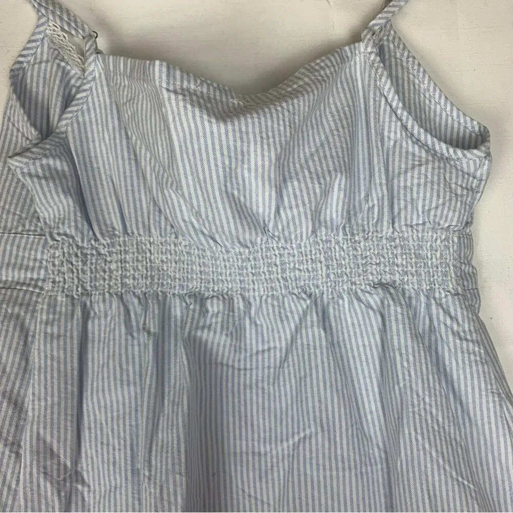 John Galt women's one size small stripe dress blue white seersucker brandy mini - Image 10