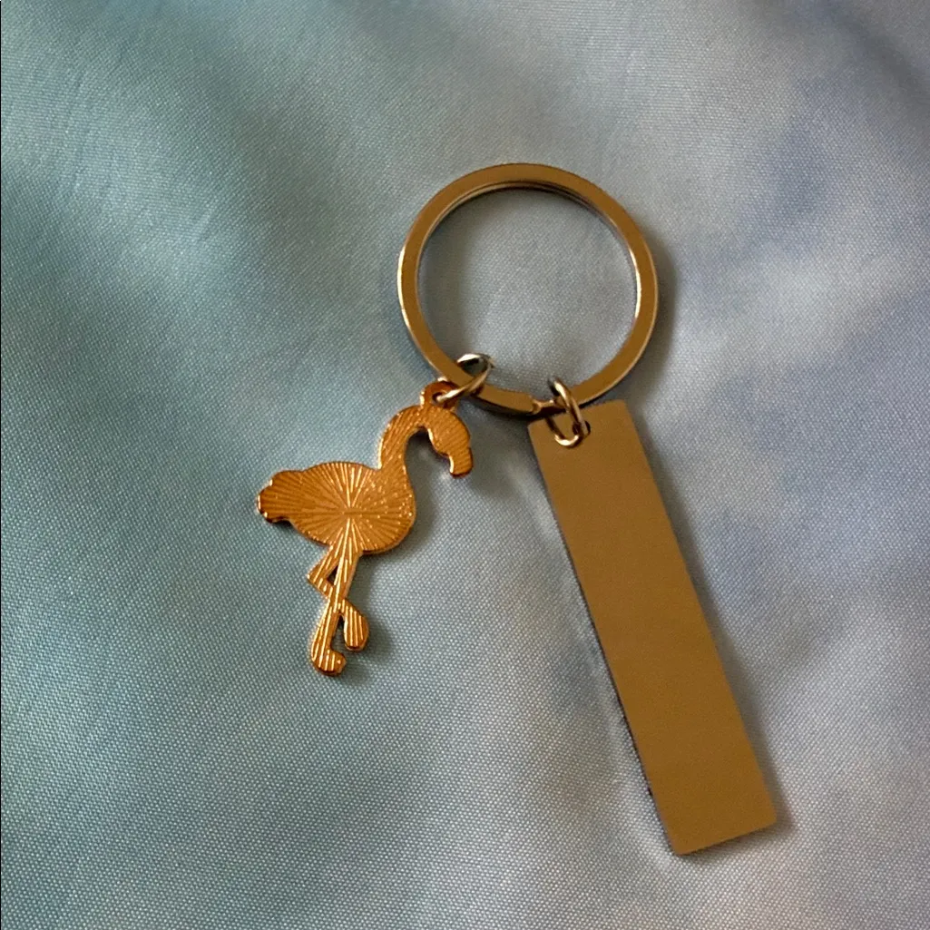 New Charming Flamingo Keychain with Inspirational Tag. Pink - Image 3
