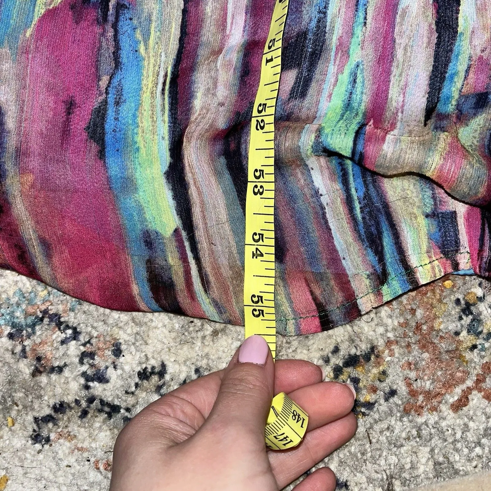 Jack Vintage Dress Women’s Y2K 4 Multicolor Artsy Spaghetti Chiffon Lined Maxi - Image 3