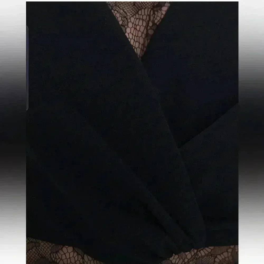 Zara Black Contrast Lace Insert Jumpsuit Women’s Size XS Bloggers Favorite - Image 11