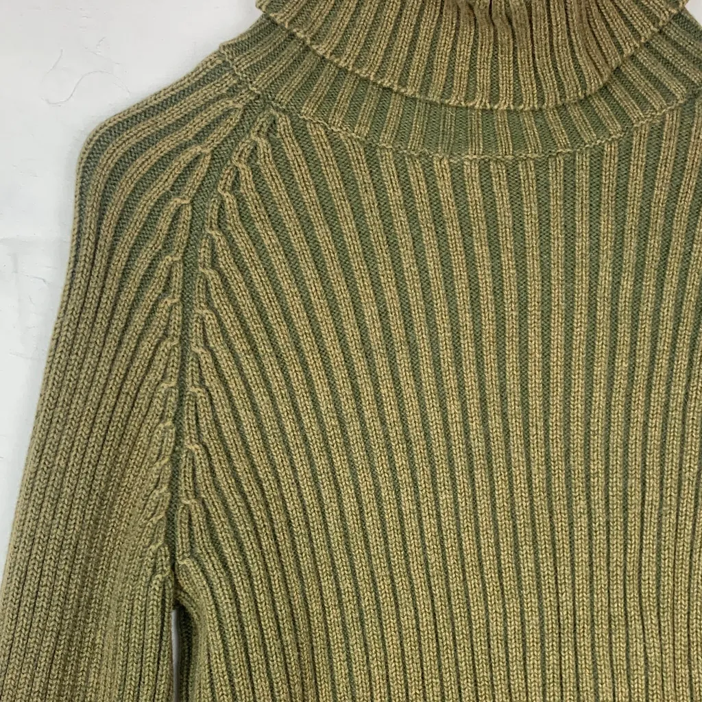 Polo Jean Company size small vintage wool blend green sweater turtle neck hong r - Image 4