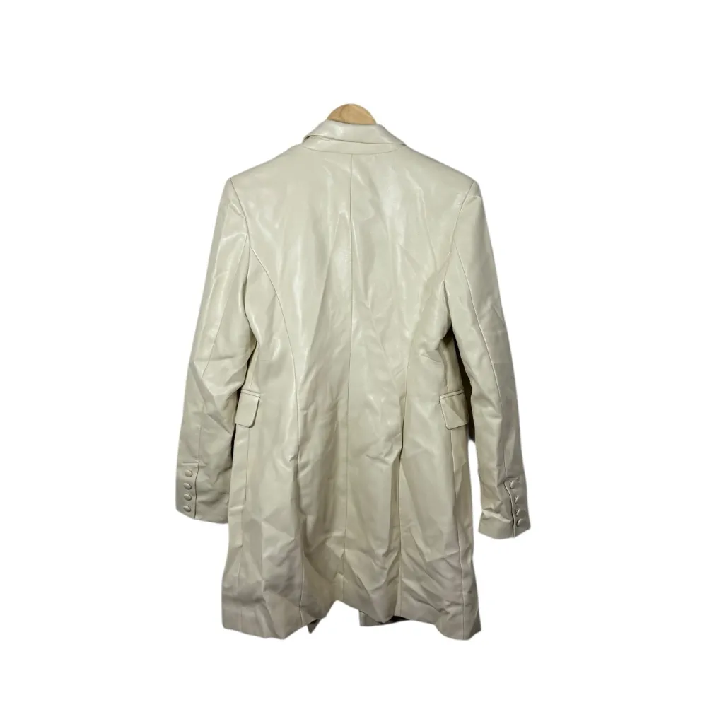 Avec Les Filles Women’s Leather Blazer Dress in Cream Size M - Image 12