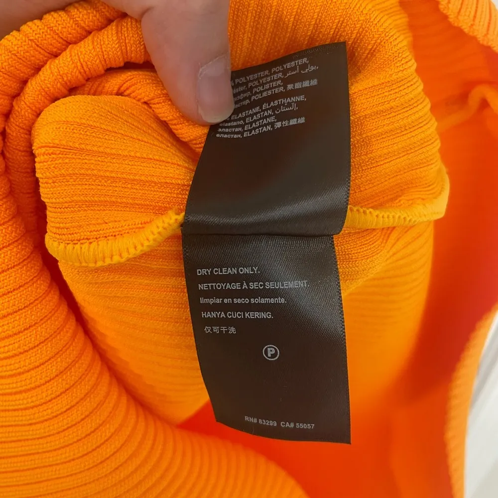 Bebe One Shoulder Bandage Dress Marigold Orange Ribbed Women’s Size Small - Image 6