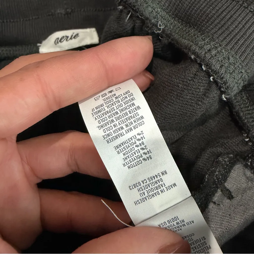 Aerie Soft Landing Trouser Smoked Gray Loose Fit Super Wide Leg Large Short - Image 7