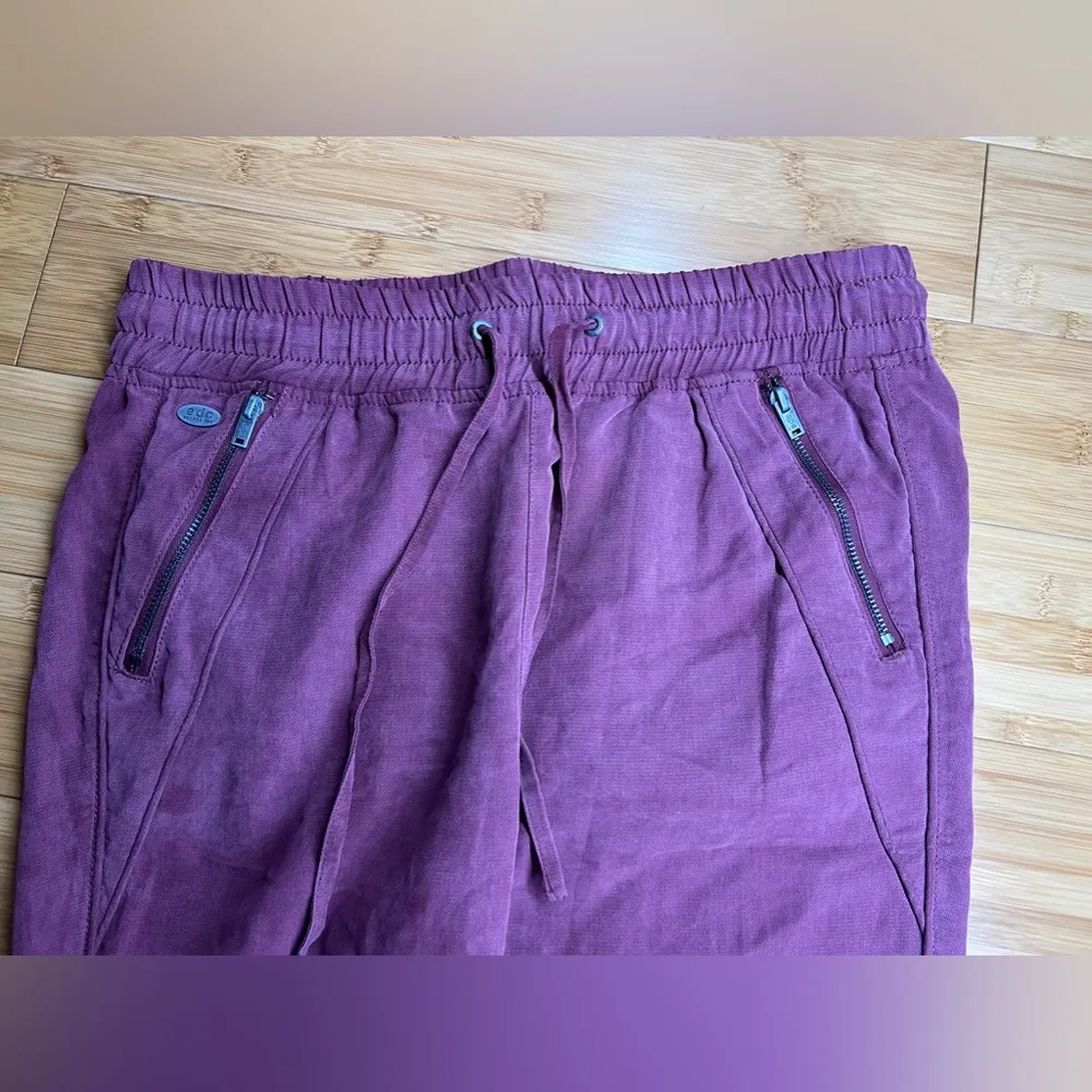 edc Since 98 womens maroon Drawstring Casual button hem pants w/pocket|SZ:32 Reg Purple Size undefined - Image 10