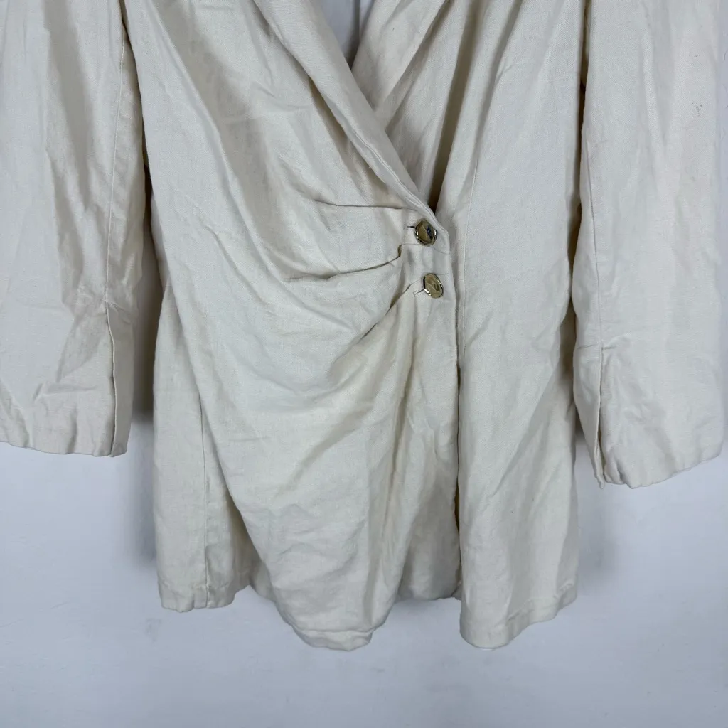 Zara linen blend blazer dress cream - Image 9