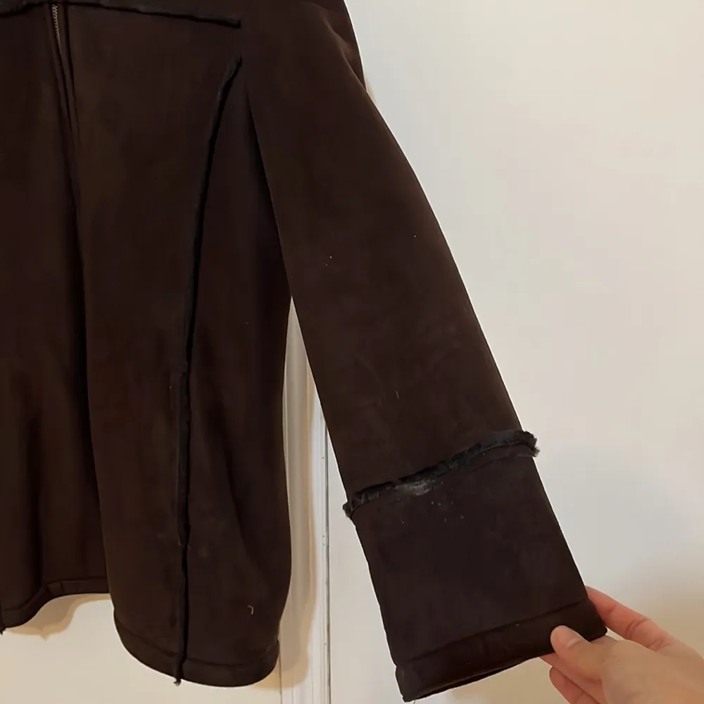 Brown Faux Fur Coat with Hood - Image 4