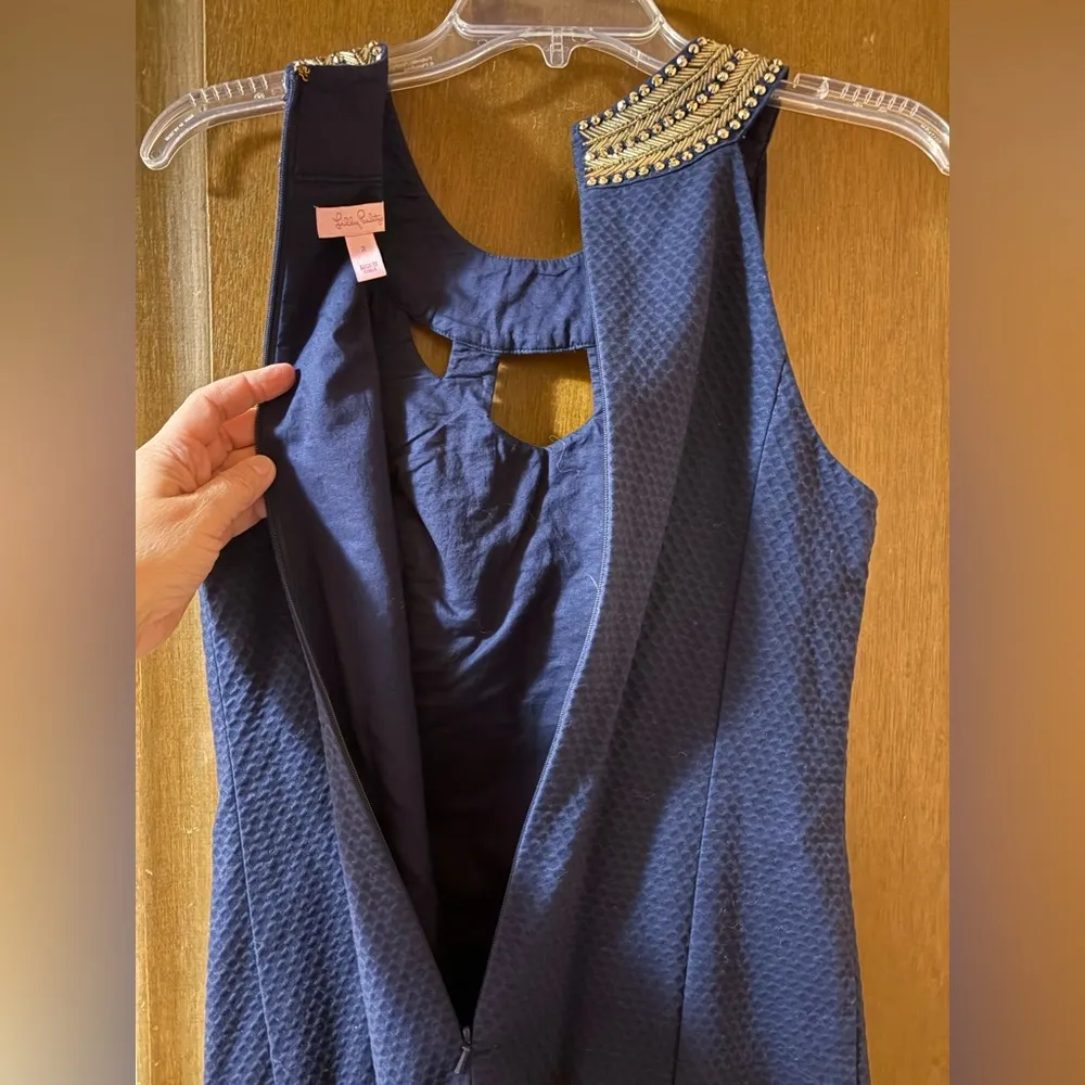 Lilly Pulitzer Carlton Shift Dress in True Navy - Image 10