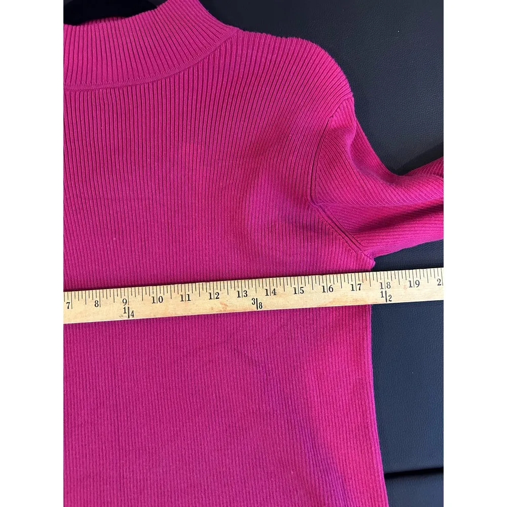 Charter Club Pink Ribbed Mockneck Sweater Size Medium Petite Classic - Image 7