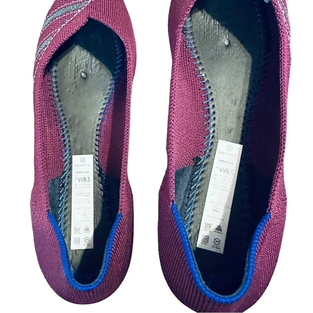 Rothy’s Maroon /Burgundy Custom Embroidered Sz 8.5 - Image 12