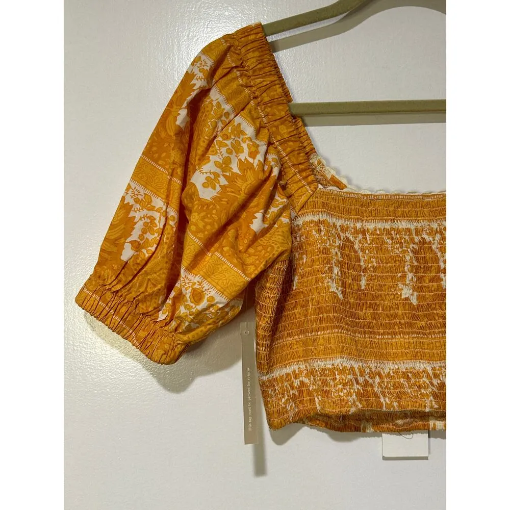 Cleobella Everly V-Neck Puff Sleeve Crop Top Size Medium NWT Coastal Boho - Image 9