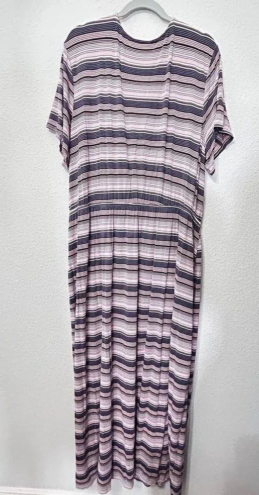 Lane Bryant Ruched Side-Split Midi Maxi Dress Plus Size 26/28 Faux-wrap NWOT - Image 3