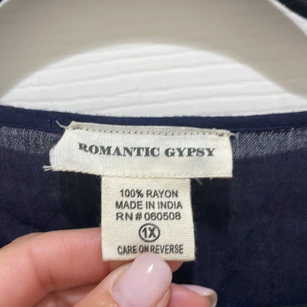 Gypsy Romantic  Blue Tie Dye Tie Front Long Kimono - Image 6