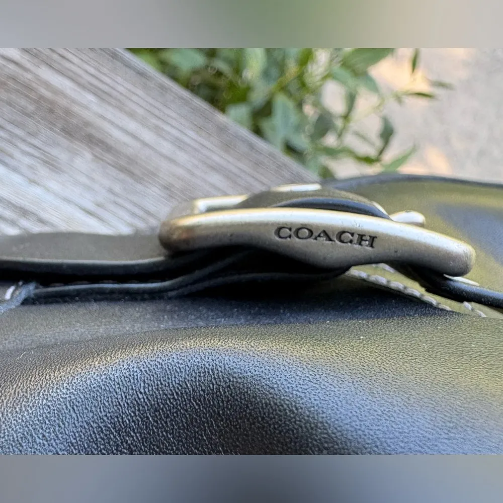 COACH Black Leather Trooper Moto Boots - Image 9