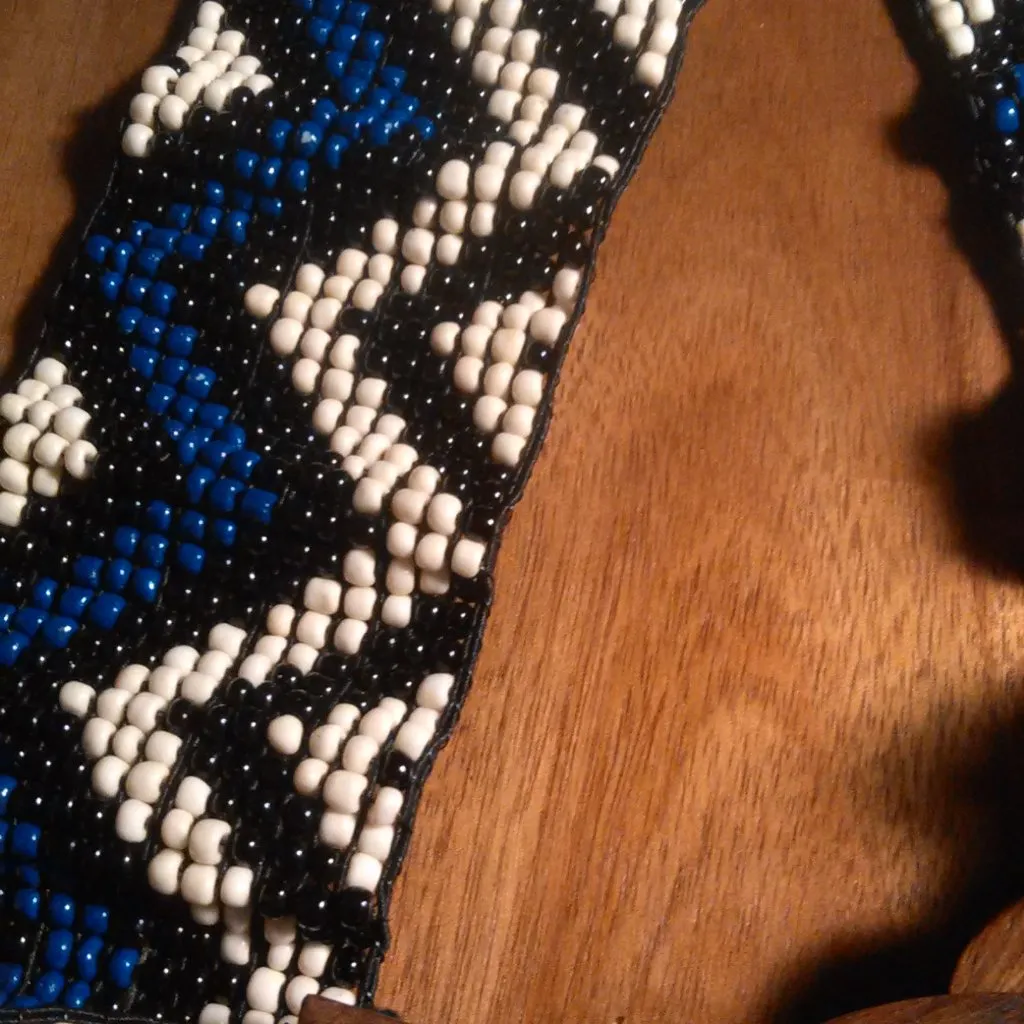 Southwestern Handcrafted Seed Beaded Belt With Wooden Buckle - Image 7