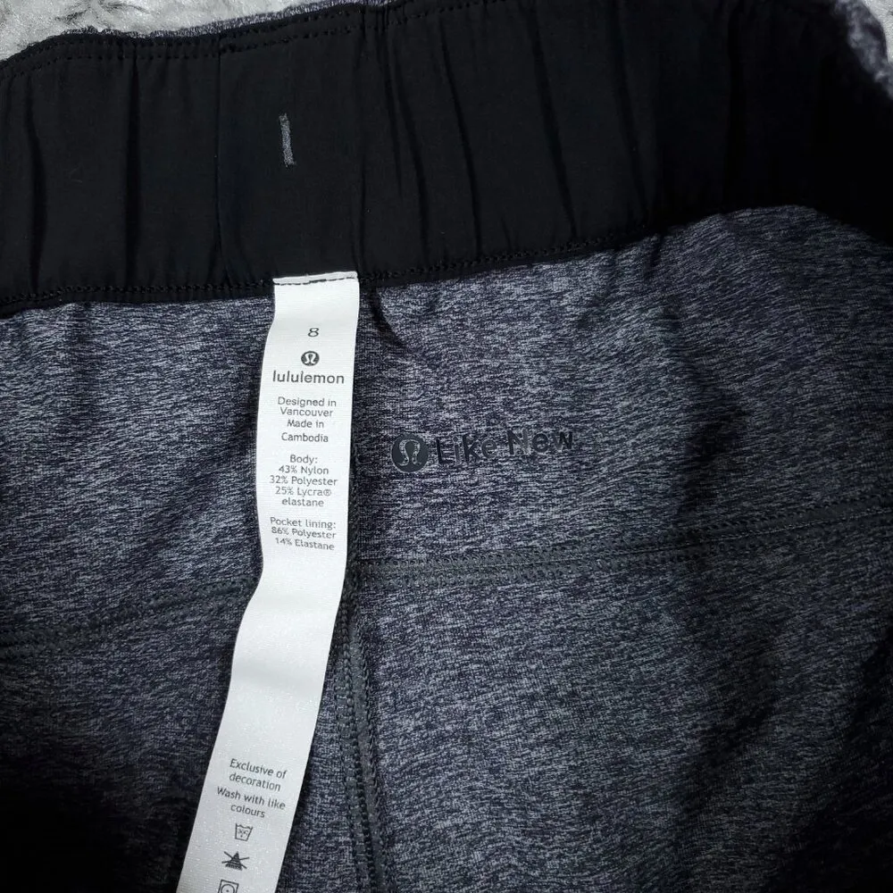 Lululemon On The Fly Pants 27" Gray Heathered Black Size 8 Stretch Ankle - Image 3