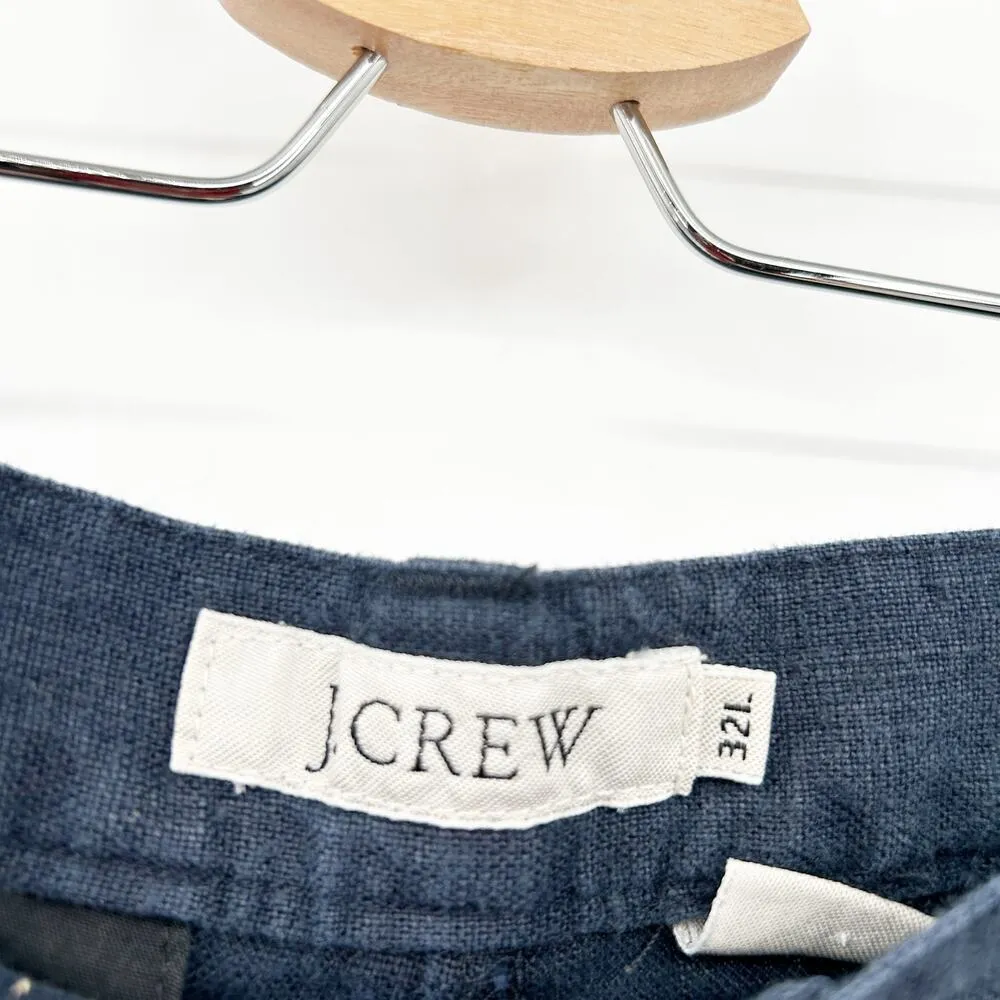J. Crew Womens Casual Work Beach Straight Leg 100% Linen Chambray Pants Size 32L - Image 4
