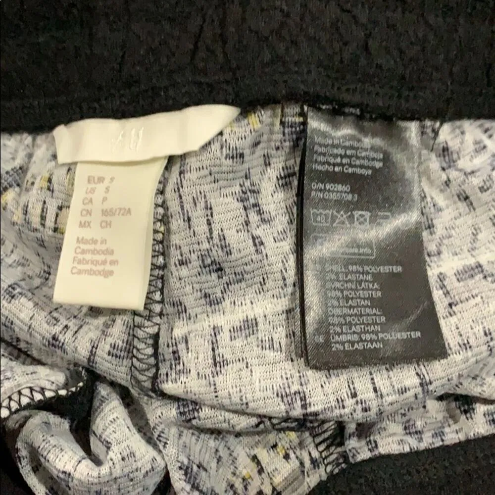 H&M Pants Light Sweats Small Black Gold Joggers - Image 6