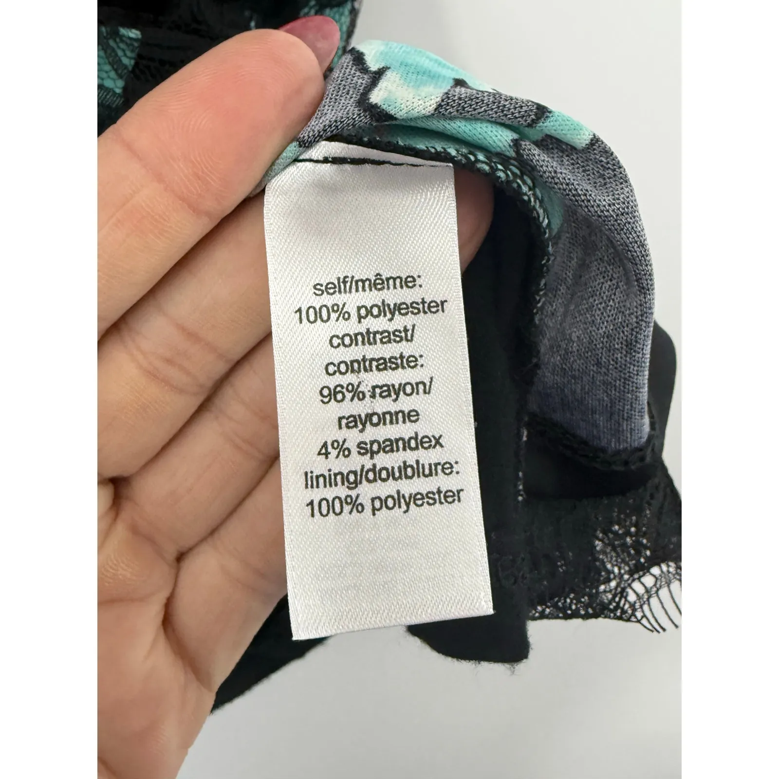 Maurices Y2K Whimsygoth Lace Overlay Tank Top Black Teal Gothic L - Image 7