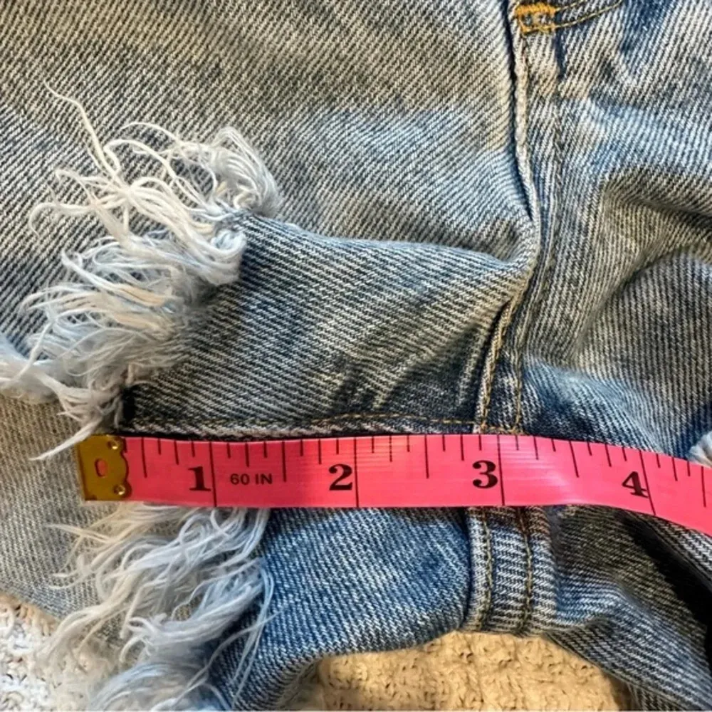 AGOLDE Womens Jaden High Rise Cut Off Shorts 27 Light Wash Destroyed A038-I-811 - Image 9