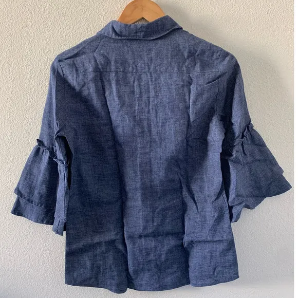 SPLENDID Women Bell Sleeve Button Up‎ Shirt - Image 2