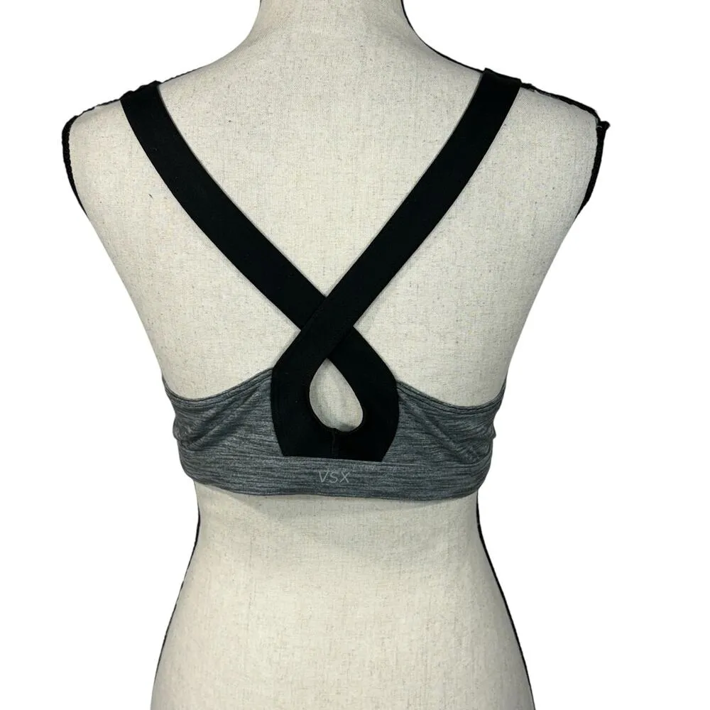 Victoria’s Secret VSX Sexy Sport Large Sports Bra Zip-Front Criss-Cross Keyhole - Image 3