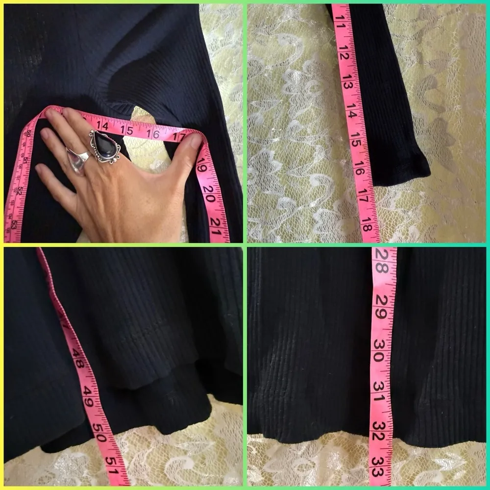 NWT Free people black ribbed bodycon dress XS can wear both ways - Image 10