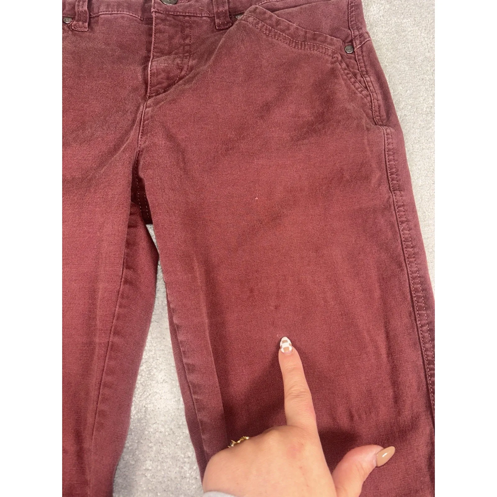 KUHL Legendary Pants Womens Sz 8 Maroon Red Slim Stretch Cotton * - Image 4